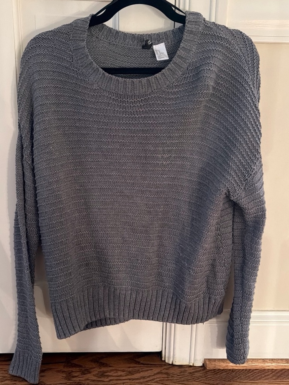 Gray Knit Crewneck Sweater